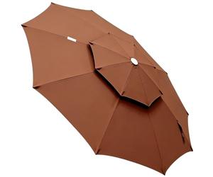 Replacement Patio Umbrella Canopy - 2 Layer UV Protection Waterproof Outdoor Parasol Replacement Fabric For 8 Rib Cantilever Garden Umbrella Terrace Poolside