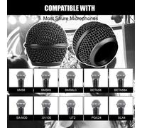 Replacement Steel Mesh Microphone Head with Inner Foam,Compatible with SM58 (Black,1PC)
