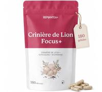 REPLANTE Crinière de Lion Focus+ avec Citicoline et BioPerine | Extrait de Crinière de Lion 15:1 (Hericium erinaceus) | 180 Gélules Véganes · 3 Mois