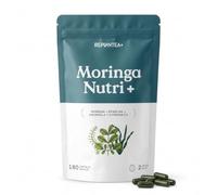 REPLANTE Moringa Nutri+ avec Moringa, Spiruline, Chlorella et Vitamine D3 | Super-aliments Verts BIO | Vitamine D pour le Système Immunitaire | 180 Gélules Véganes · 2 Mois