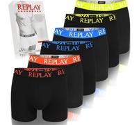 Replay 6-Pack Boxer Briefs For Men - Ensemble de caleçons pour hommes en coton, M