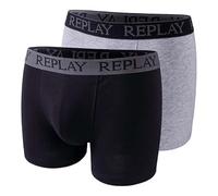 REPLAY Boxer, Logo (2 pièces), Gris/Noir, XL Homme