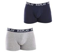 REPLAY Boxer, Logo (2 pièces), Mélange Gris/Indigo, L Homme