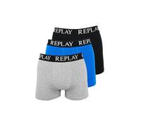 REPLAY Boxers bleu / gris chiné / noir, Taille M