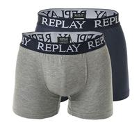 REPLAY Boxers bleu marine / gris chiné / blanc cassé, Taille XL