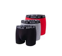 REPLAY Boxers gris chiné / rouge / noir, Taille M