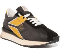 Replay Casey En Nylon Baskets Casual Pour Hommes Noires Et Jaunes EU 41-46