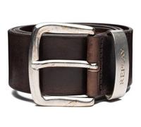 REPLAY Ceinture brun foncé en cuir pour homme - Leather Belt Faded Black Brown 169199 100 cm