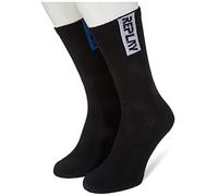 REPLAY chaussettes de tennis longues pour hommes, noir/noir N191 (noir), 39-42