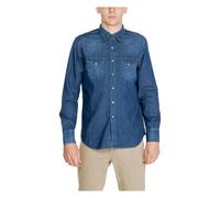 Replay - Chemise Bleue Unie à Manches Longues - Homme - Chemises - Bleu - Taille: M