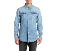 Replay Chemise en Jean pour Homme, Coupe Droite, Bleu Clair (010), S