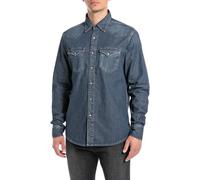 Replay Chemise en Jean pour Homme, Coupe Droite, Bleu foncé (007), XXL