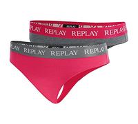 REPLAY Damen String 2er-Set, Dark Grey Mel/Fuxia N287 (Mehrfarbig), L