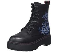 Replay Femme Doc Print Botte mi-Mollet, Noir (003), 38 EU