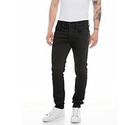 Replay Herren Jeans Anbass Slim-Fit Hyperflex Forever Dark mit Stretch, Noir 098 (Schwarz), 32W / 32L