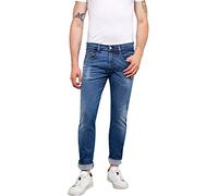 REPLAY Herren Jeans Anbass Slim-Fit Hyperflex mit Stretch, Bleu Moyen 009-2 (Blau), 28W / 32L
