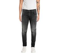 REPLAY Herren Jeans Anbass Slim-Fit Hyperflex mit Stretch, Schwarz (Noir 098), 33W / 30L