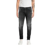 REPLAY Herren Jeans Anbass Slim-Fit Hyperflex mit Stretch, Schwarz (Noir 098), 34W / 36L