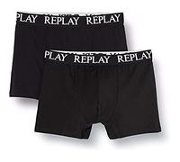REPLAY I101005-001-N011 Boxer, avec Logo (2 pièces) Boxer Homme Black Taille S