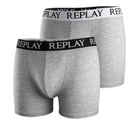 REPLAY I101005-001-N271 Boxer, avec Logo (2 pièces) Boxer Homme Medium Grey Melange/White Taille S