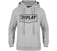 REPLAY LOGO sweat à capuche gris chiné S