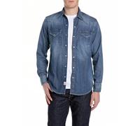 Replay M4023c Chemise, 009 Medium Blue, XXL Hommes
