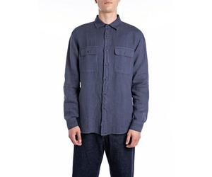 Replay M4147 Chemise, 282 Bleu Moyen, S Hommes