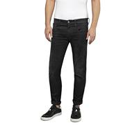 Replay Herren Jeans Anbass Slim-Fit Hyperflex Cloud mit Stretch, Noir 098 (Schwarz), 32W / 30L