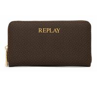 REPLAY portefeuille Zip Around Wallet Brown Cocoa + Black