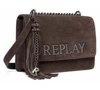REPLAY Sac à épaule bandoulière brun foncé en cuir pour femme - Crossbody Bag DK Brown Wood 181006