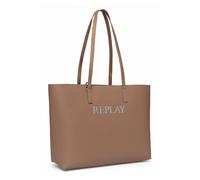 REPLAY sac à épaule Shopper Dirty Pale Beige + Black
