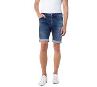 Replay Short en jean pour hommes RBJ 901 Tapered-Fit mit Power Stretch, Medium Blue 009 (Blau), 28