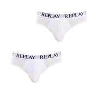 REPLAY Slip pour Homme, avec Logo (2 pièces) Brief, Blanc/Blanc, XXL