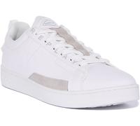 Replay Smash Base Pure Lace Up Cuir Homme Trainer En Blanc EU 41-46