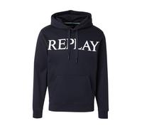 REPLAY Sweat-shirt bleu nuit / blanc, Taille S
