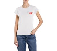 Replay T-Shirt à Manches Courtes pour Femme 011 Blanc cassé (Blanc), S