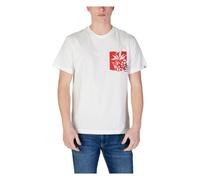 Replay - T-shirt Imprimé en Coton à Manches Courtes - Homme - Tops - Blanc - Taille: M