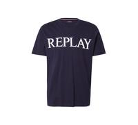 Replay T-Shirt Basique à col Rond et Manches Courtes pour Homme, 067 Bleu Nuit, M