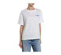 Replay - T-shirt oversize à col rond - Femme - Tops - Blanc - Taille: 36 FR