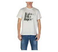 Replay - Tee-shirt Blanc en Coton Manches Courtes - Homme - Tops - Blanc - Taille: XL