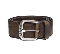 REPLAY Vintage Leather Belt W85 Faded Grey Mud
