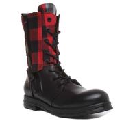 Replay Welkom Cuir Zippé Avec Lacets En Studs Noir Rouge Taille EU 36-42