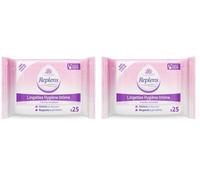 Replens Lingettes Hygiène Intime, Respect pH intime, Fraîcheur Immédiate et Longue Durée, Sans Savon ni Parfum, 99% Ingrédients Naturels, avec Acide Lactique, Aloe Vera et Calendula (Lot de 2)