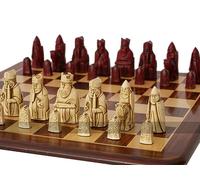 Replica Isle of Lewis Chess Set by Berkeley Chess - Made in The UK - Lewis Chessmen in Cream and Red with 3.5 inch King - Chess Pieces Only, Chessboard Not Included
