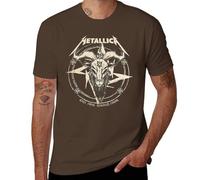 Replica Thrash Metal Band Logo T-Shirt Mixte Tee, Vintage Rock Graphic Concert Shirt, Style café foncé, XL
