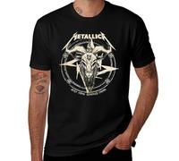Replica Thrash Metal Band Logo T-Shirt Mixte Tee, Vintage Rock Graphic Concert Shirt, Style noir, S