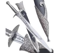 REPLIKSWORD Frodon Epée Le Seigneur des Anneaux Sting Dague Bois Epee Dard Cosplay + Fourreau Couteau Decoration + Presentoir en Bois Inclus