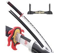 Repliksword Katana en Bois Lame Décorative Katana Tanjiro Epee Version 2 Sabre Tanjiro Epee Decoration + Presentoir en Bois Inclus
