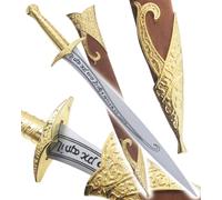 REPLIKSWORD Le Seigneur des Anneaux Epée Frodon Sting Epee Dard en Bois + Fourreau Cosplay Dague Decoration + Presentoir en Bois Inclus