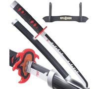 REPLIKSWORD Mini Katana en Bois Tanjiro Kamado V2 - Épée Kimetsu no Yaiba - 45cm + Presentoir